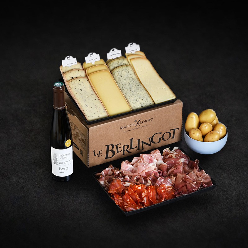 Raclette pour 4 personnes avec charcuterie et vin blanc - Maison Lorho