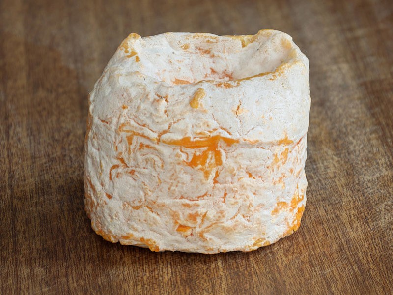 Langres fondant en gelée de Champagne rosé poudré de biscuit de Reims