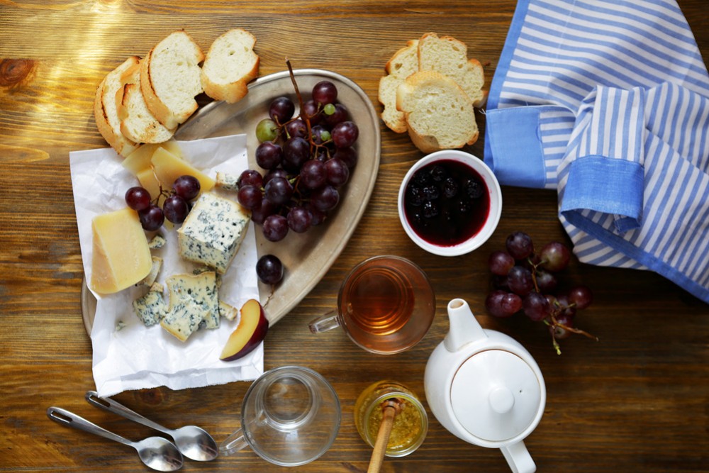 Les fromages et le thé